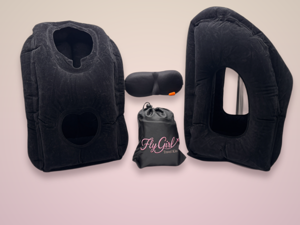 FlyGirl Inflatable Neck & Head Support Pillow – Compact Travel Comfort